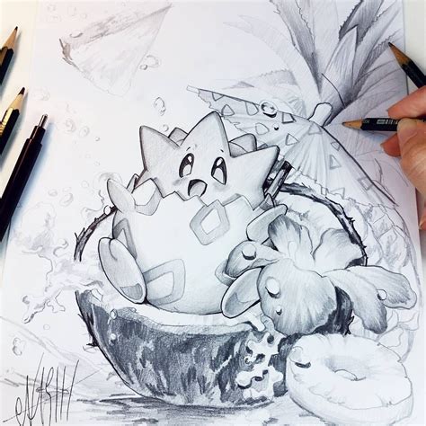 pencil drawing pokemon.
